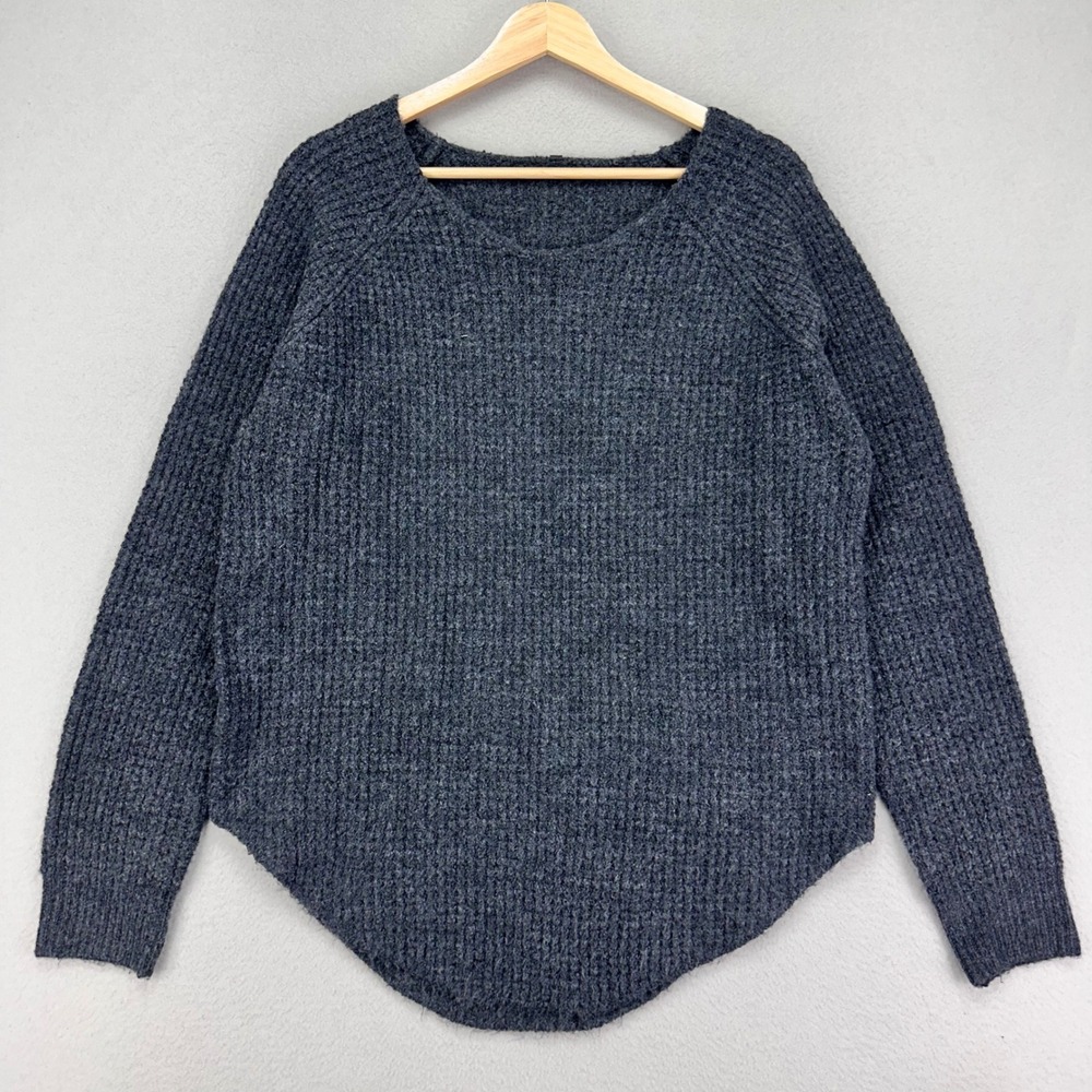 Kuhl Waffle Knit Scoop Neck Sweater Womens‎ M-L Charcoal Pullover Outdoor